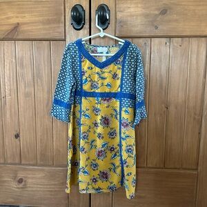 Matilda Jane Floral Yellow and Blue Girl’s Dress